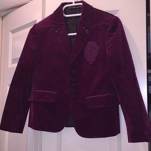 Gucci purple velvet short blazer